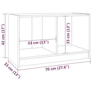 TV stolek šedý 70 x 33 x 42 cm masivní borové dřevo - obrázek 8