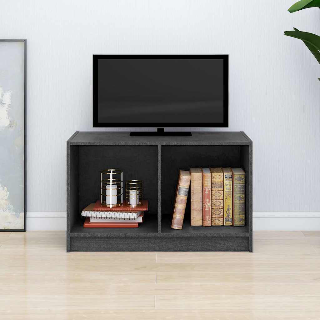 vidaXL Szafka pod telewizor, szara, 70x33x42 cm, lite drewno sosnowe