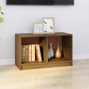 TV stolek medově hnědý 70 x 33 x 42 cm masivní borové dřevo - obrázek 3