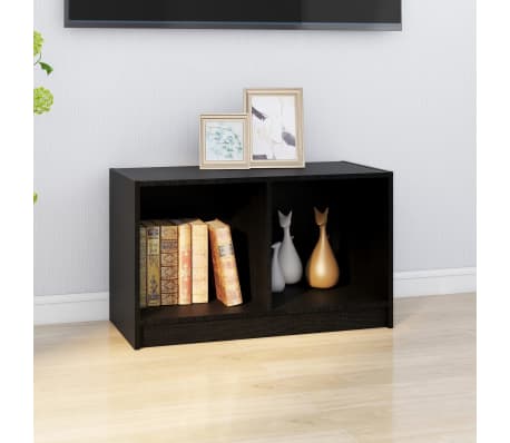 vidaXL TV Cabinet Black 70x33x42 cm Solid Pinewood