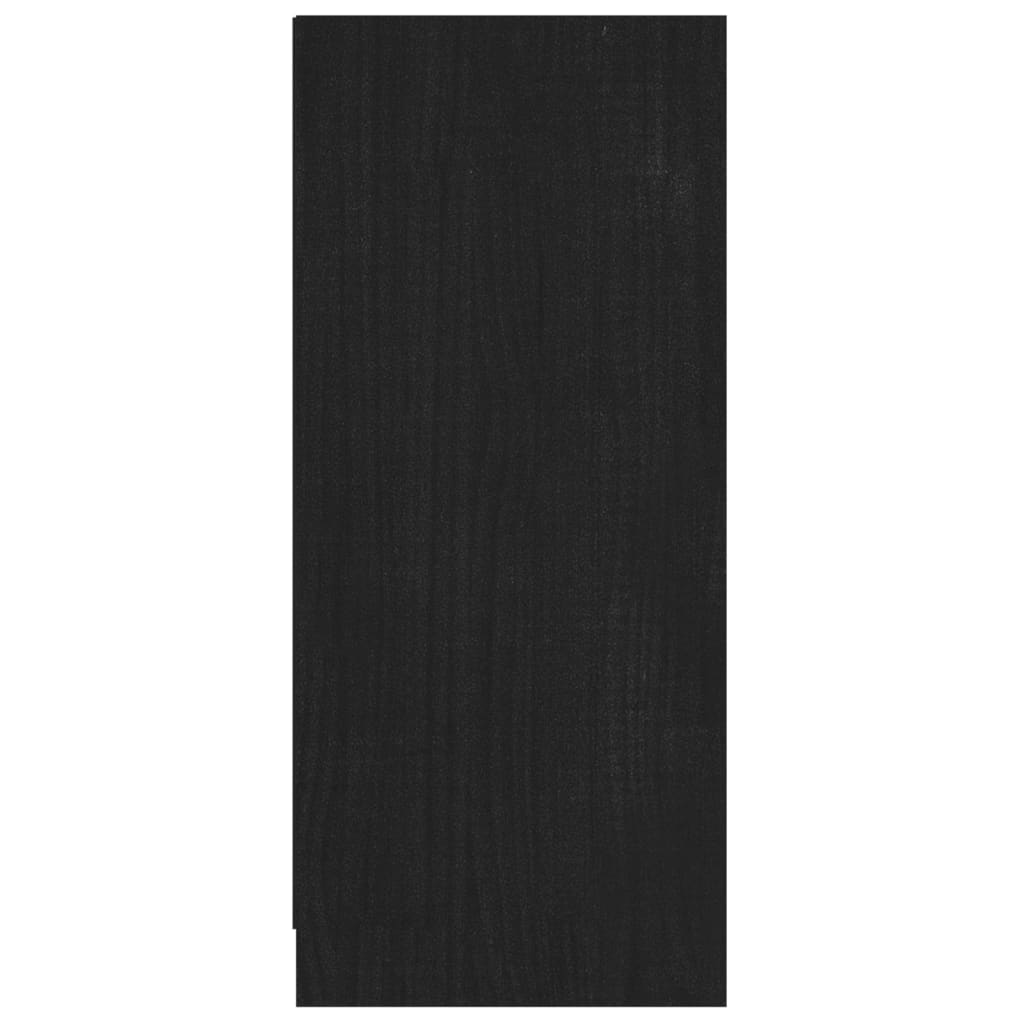 Příborník černý 70 x 33 x 76 cm masivní borové dřevo