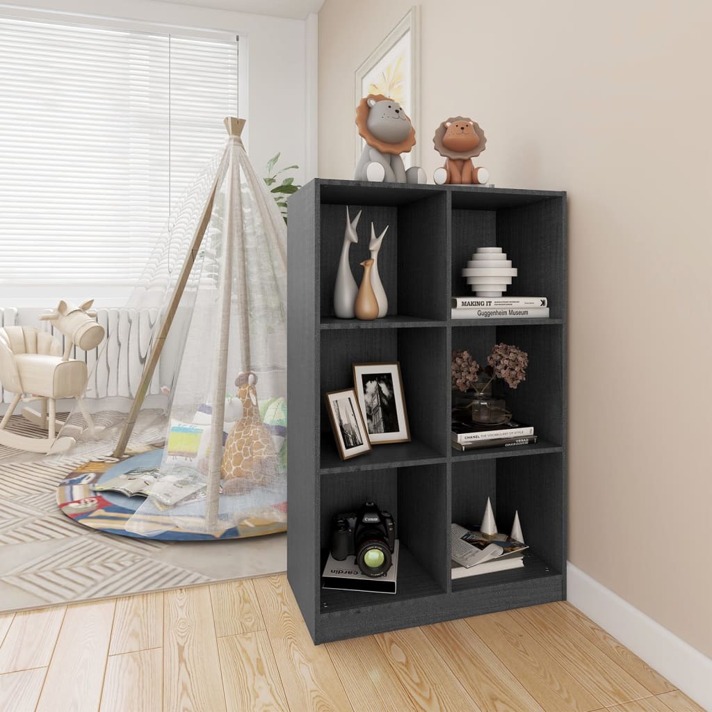 

vidaXL Boekenkast 70x33x110 cm massief grenenhout grijs