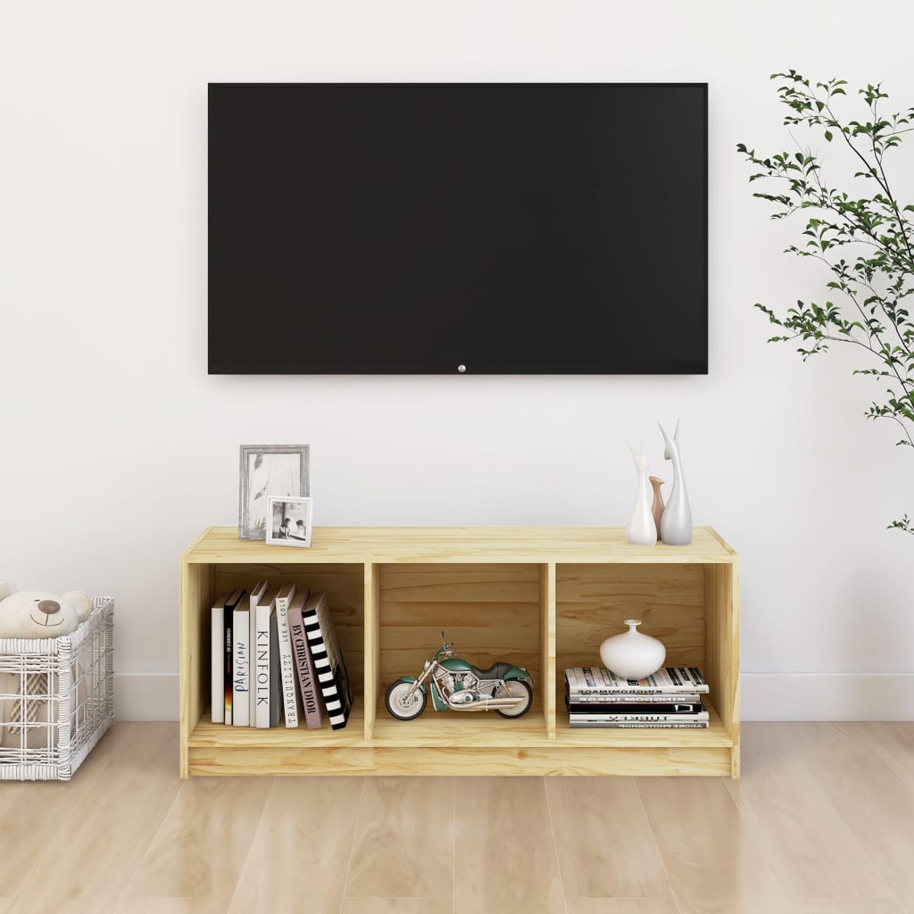 vidaXL Comodă TV, 104x33x41 cm, lemn masiv de pin