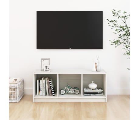 vidaXL Sj&oacute;nvarpssk&aacute;pur Hv&iacute;tur 104x33x41 cm Gegnheil Fura