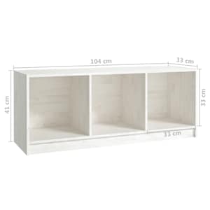 TV stolek bílý 104 x 33 x 41 cm masivní borové dřevo - obrázek 8