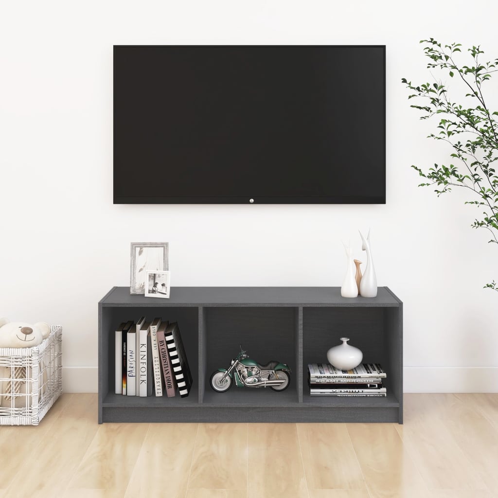 

vidaXL Tv-meubel 104x33x41 cm massief grenenhout grijs