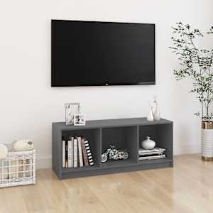 TV omarica siva 104x33x41 cm trdna borovina