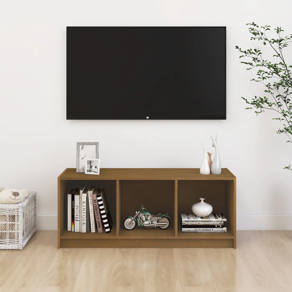 

vidaXL Tv-meubel 104x33x41 cm massief grenenhout honingbruin
