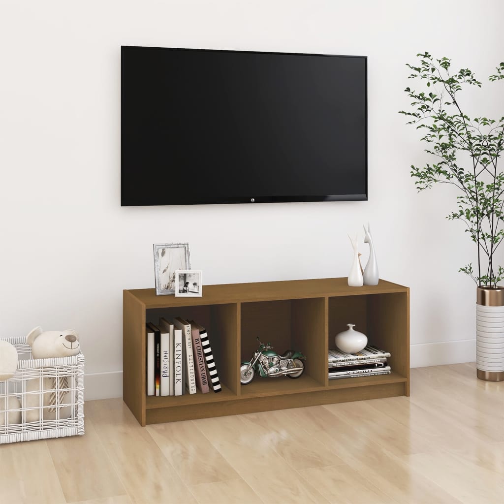 vidaXL Szafka pod TV, miodowy brz, 104x33x41 cm, drewno sosnowe