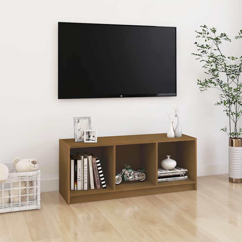 vidaXL Szafka pod TV, miodowy br�z, 104x33x41 cm, drewno sosnowe