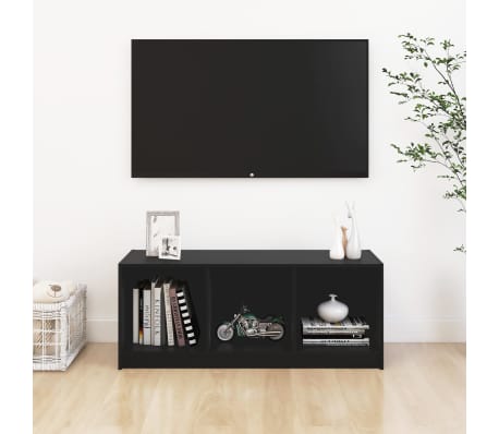 vidaXL Έπιπλο Τηλεόρασης Μαύρο 104 x 33 x 41 εκ. από Μασίφ Ξύλο Πεύκου