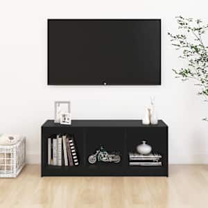 vidaXL Έπιπλο Τηλεόρασης Μαύρο 104 x 33 x 41 εκ. από Μασίφ Ξύλο Πεύκου
