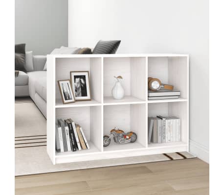 vidaXL Boekenkast 104x33x76 cm massief grenenhout wit