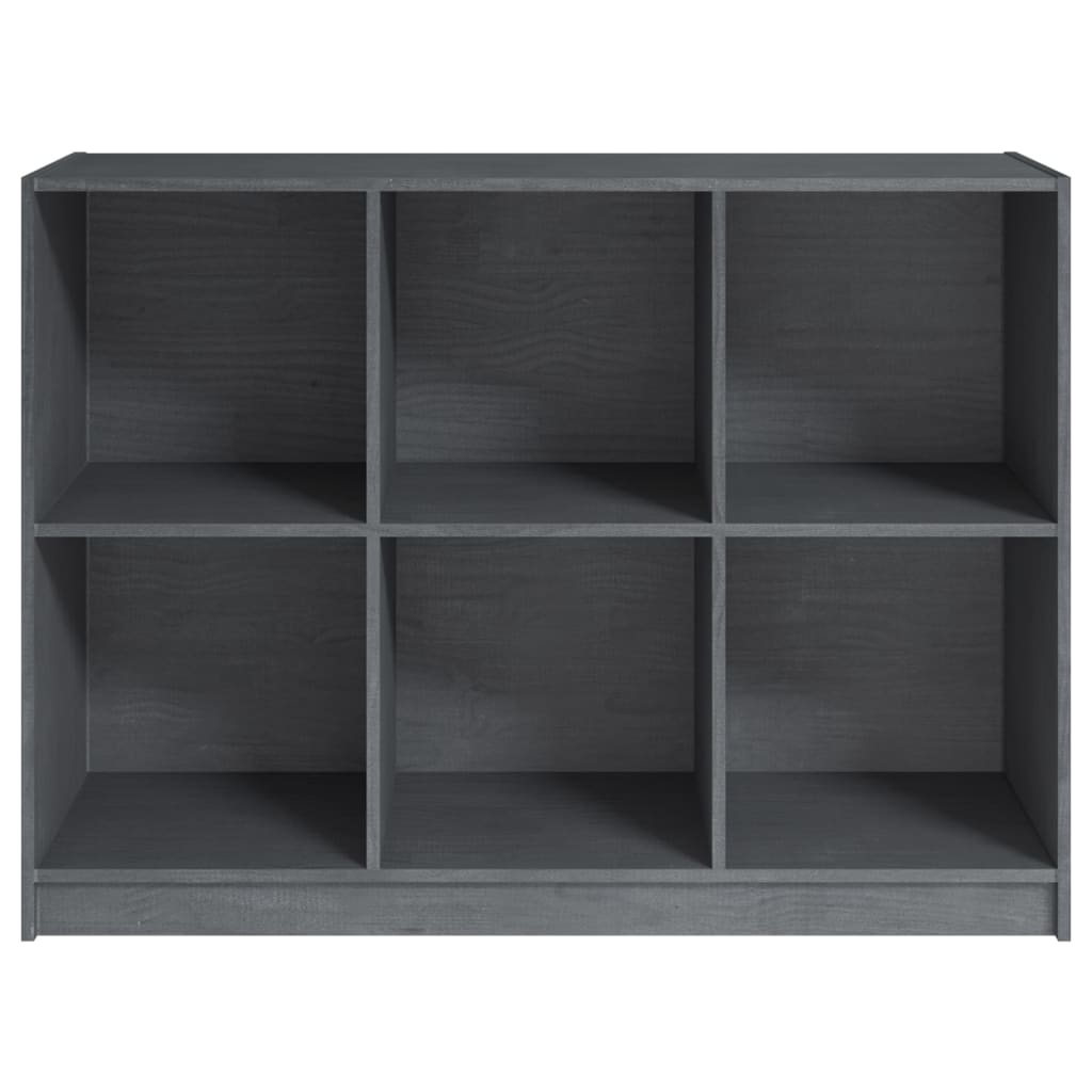 vidaXL Libreria Grigia 104x33x76 cm in Legno Massello di Pino