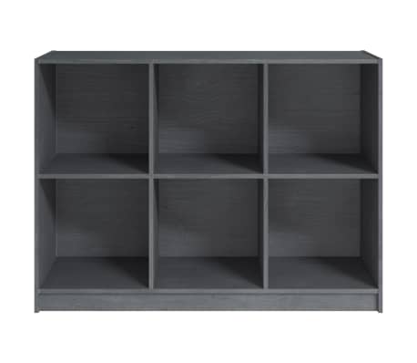 vidaXL Book Cabinet Grey 104x33x76 cm Solid Pinewood