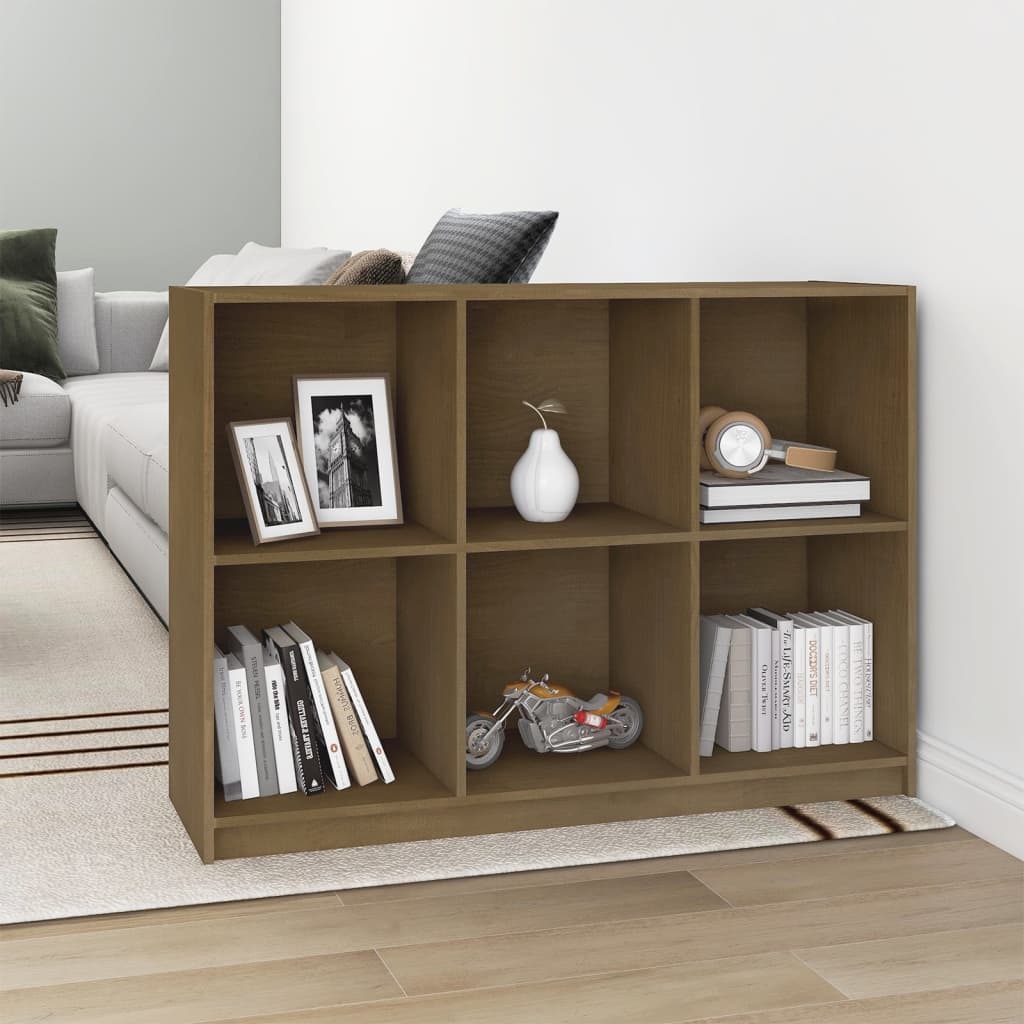 vidaXL Libreria Marrone Miele 104x33x76 cm in Legno Massello di Pino