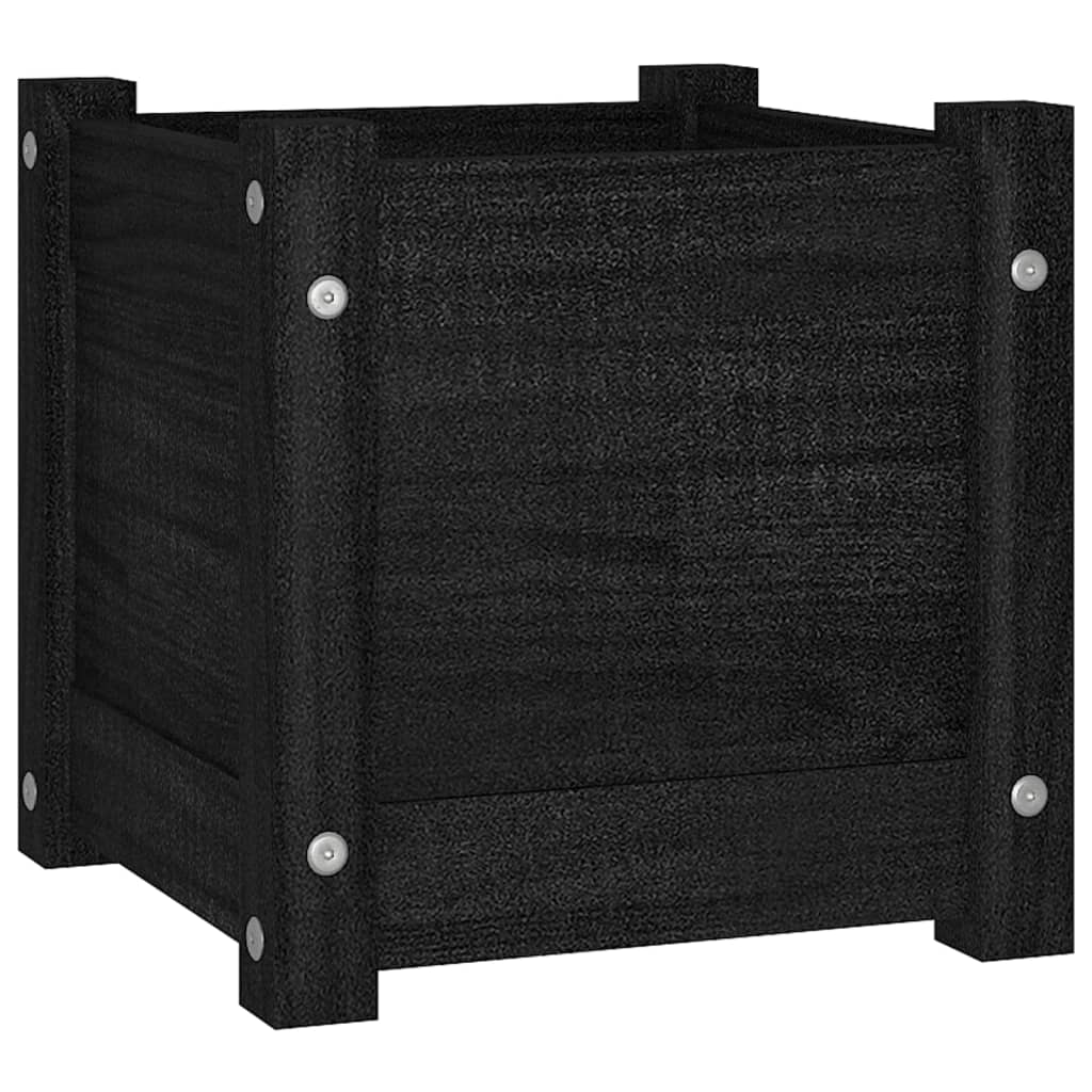 vidaXL Zahradní truhlík černý 31 x 31 x 31 cm masivní borové dřevo