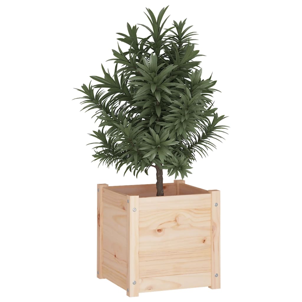 vidaXL Vaso de jardim 40x40x40 cm madeira de pinho maciça