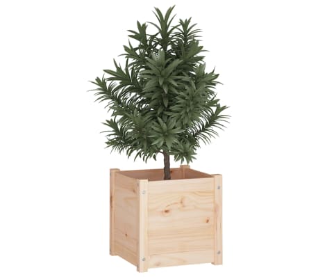 vidaXL Vaso de jardim 40x40x40 cm madeira de pinho maciça
