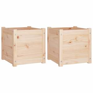 Zahradní truhlíky 2 ks 40 x 40 x 40 cm masivní borové dřevo - obrázek 2