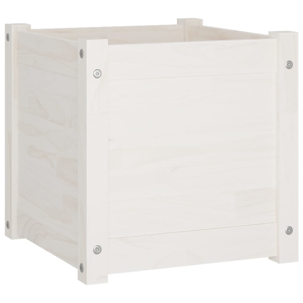 VidaXL Garden Planter White 15.7x15.7x15.7 Solid Wood Pine