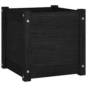 Zahradní truhlík černý 40 x 40 x 40 cm masivní borovice - obrázek 2