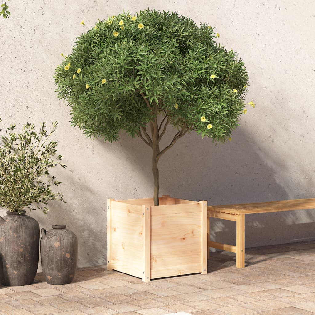 vidaXL Jardinieră de grădină, 50x50x50 cm, lemn masiv de pin 