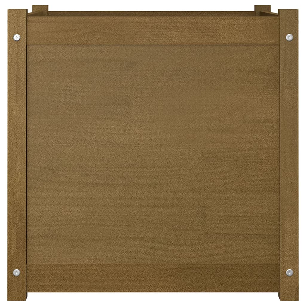 vidaXL Plantenbak 60x60x60 cm massief grenenhout honingbruin