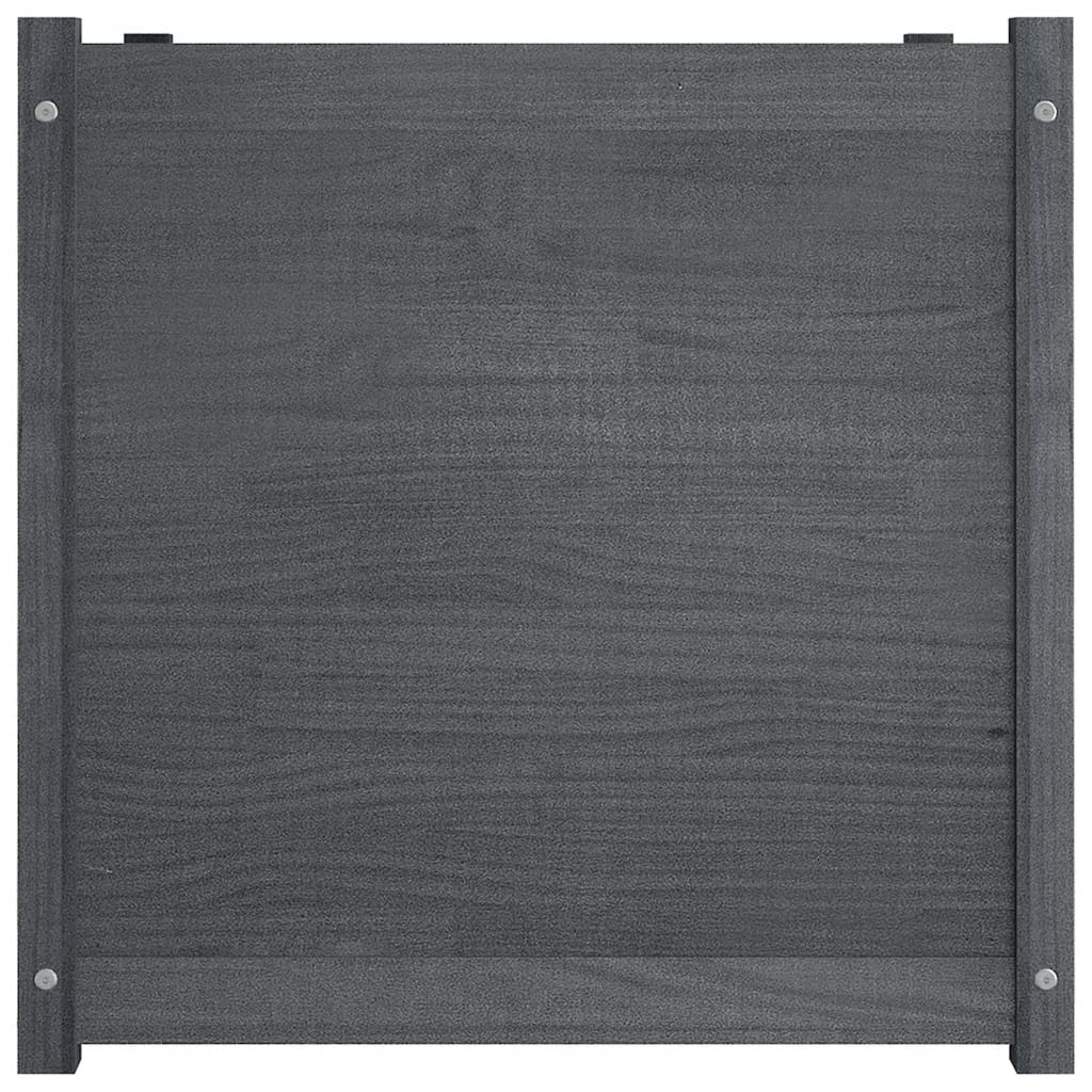 

vidaXL Plantenbak 70x70x70 cm massief grenenhout grijs