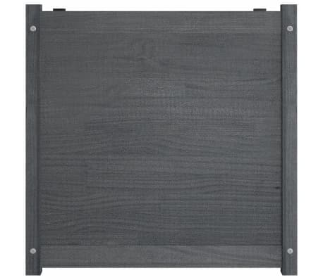 vidaXL Plantenbak 70x70x70 cm massief grenenhout grijs