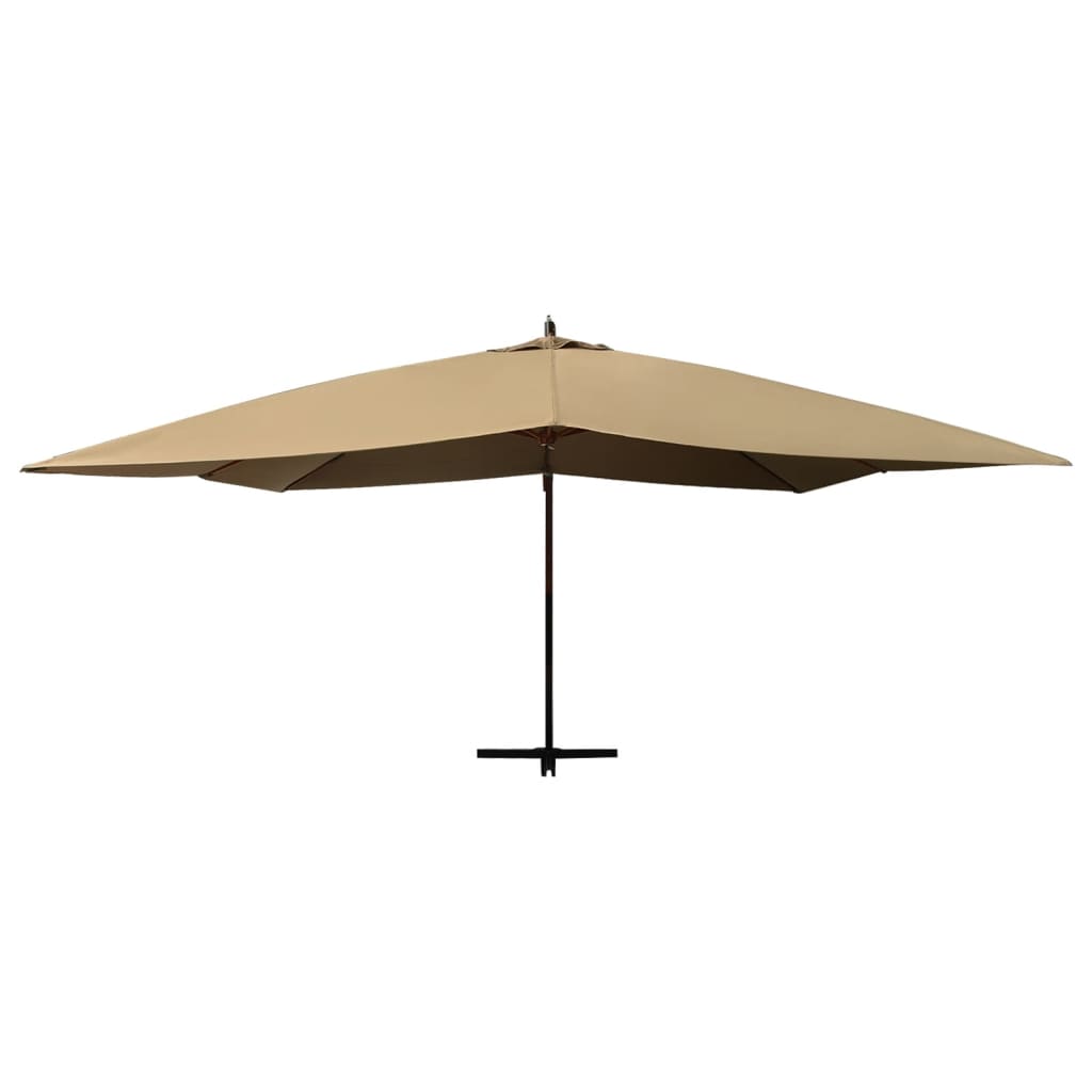 Thumbnail - vidaXL Ampelschirm mit Holz-Mast 400x300 cm Taupe