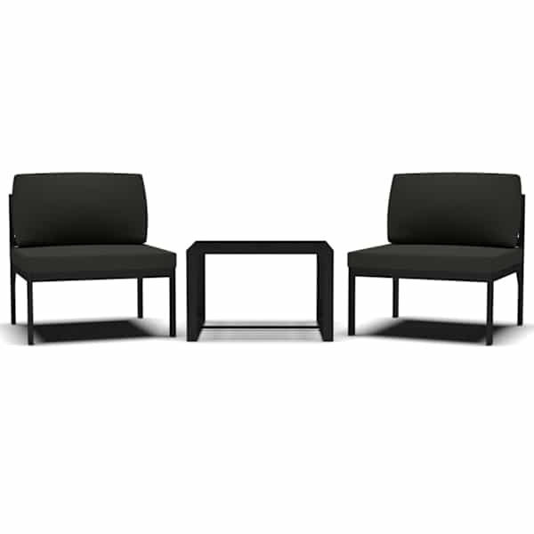 vidaXL 3-osaline aiadiivani komplekt patjadega, alumiinium, antratsiit