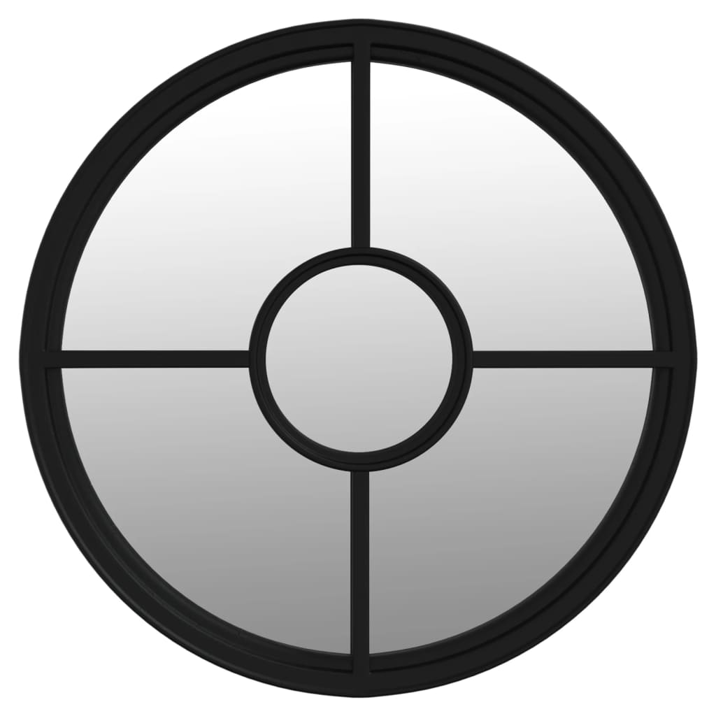 vidaXL Zrkadlo čierne 40x4 cm železo okrúhle interiérové