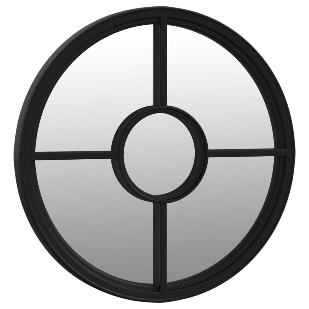 vidaXL Oglindă rotundă,negru,40x4 cm,fier,pentru utilizare în interior