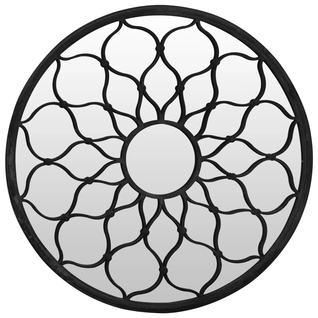 vidaXL Mirror Black 40x3 cm Iron Round for Indoor Use