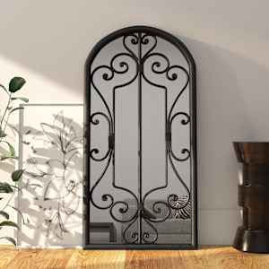 Ogledalo črno 70x30 cm železno za notranjo uporabo