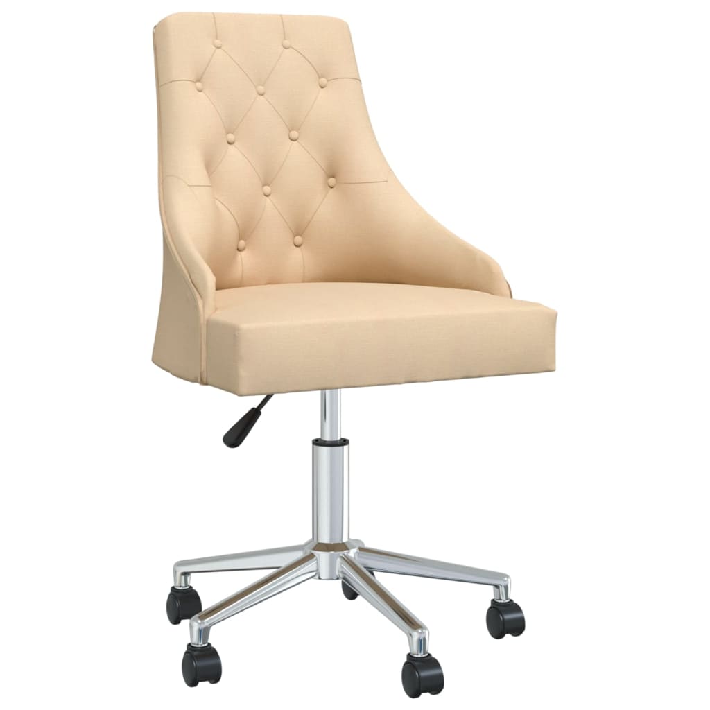 

vidaXL Eetkamerstoelen draaibaar 6 st stof crèmekleurig