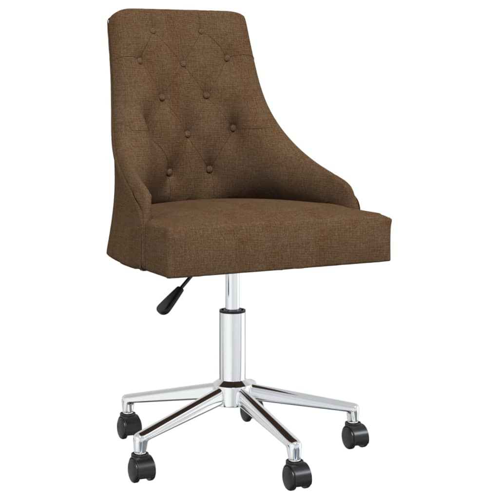 

vidaXL Eetkamerstoelen draaibaar 6 st stof bruin