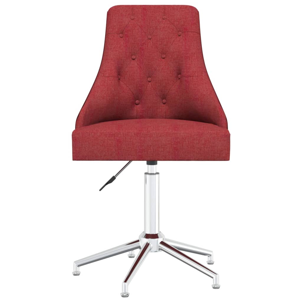 vidaXL Chaise pivotante de salle à manger Rouge bordeaux Tissu