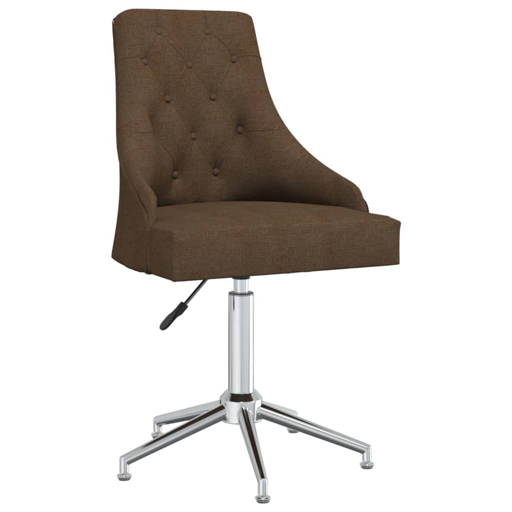 

vidaXL Eetkamerstoelen draaibaar 2 st stof bruin