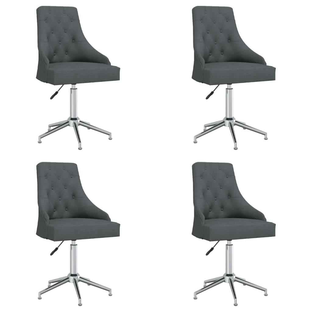 Chaises pivotantes à manger lot de 4 Gris foncé Tissu