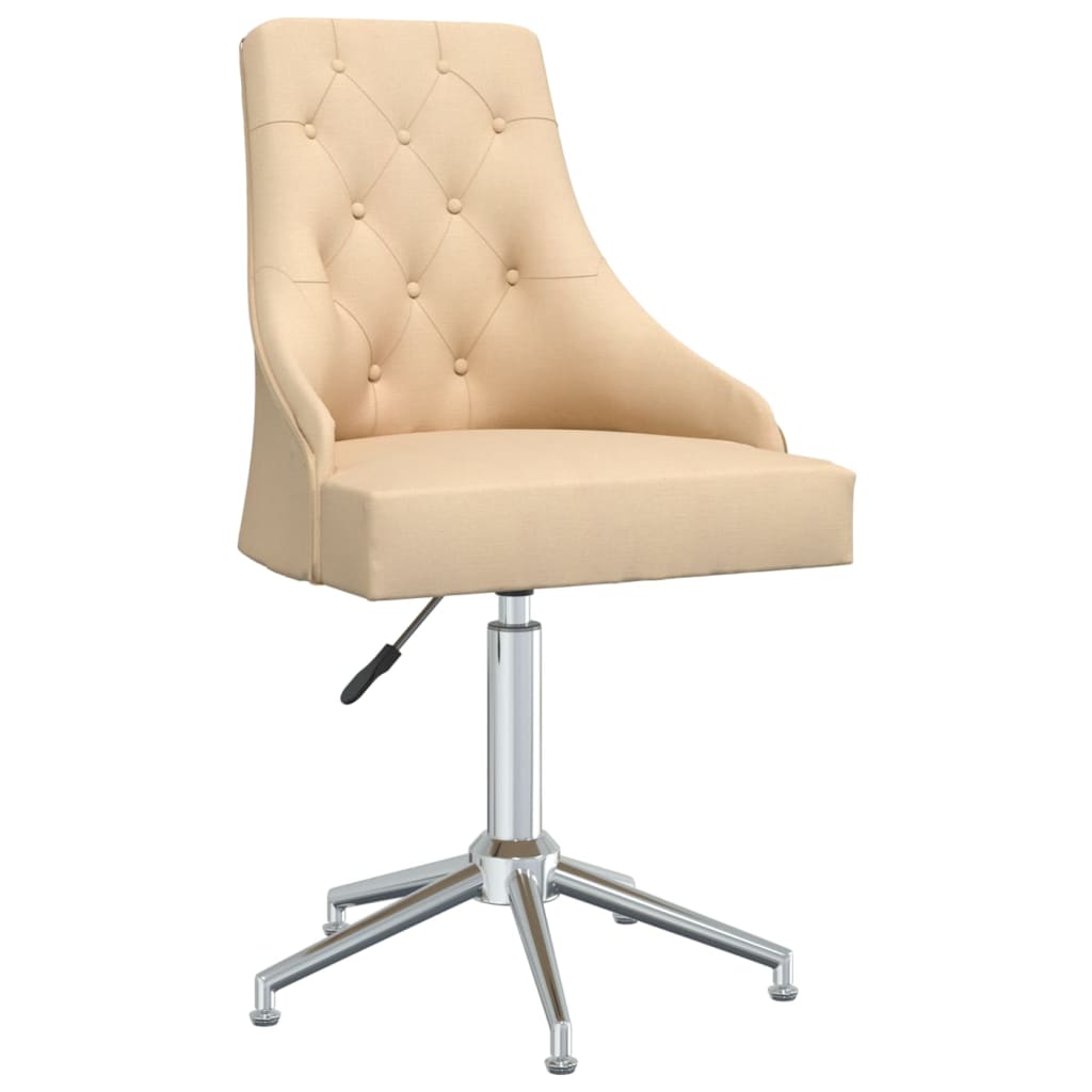 

vidaXL Eetkamerstoelen draaibaar 4 st stof crèmekleurig