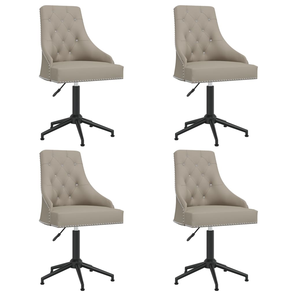 Chaises à dîner pivotantes 4 pcs Gris clair Velours