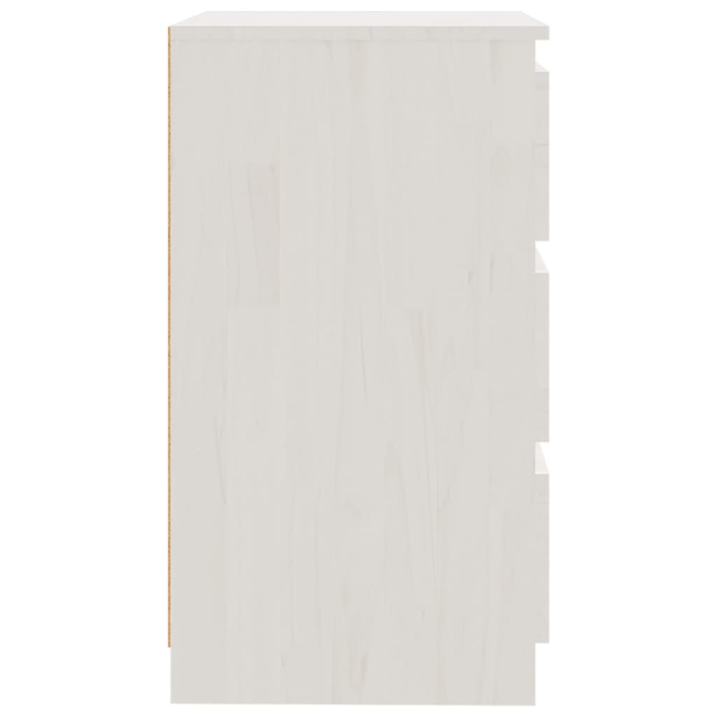 2 db fehér tömör fenyőfa éjjeliszekrény 60 x 36 x 64 cm 