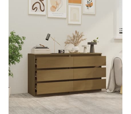 vidaXL N&aacute;ttbor&eth; 2 stk. Hunangsbr&uacute;n 60x36x64 cm Gegnheil Fura