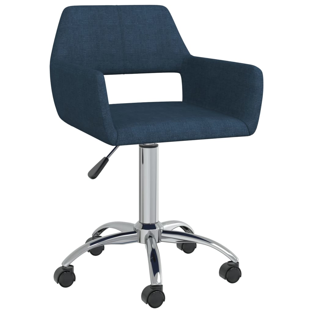 Esszimmerstühle 4 Stk. Drehbar Blau Stoff-2