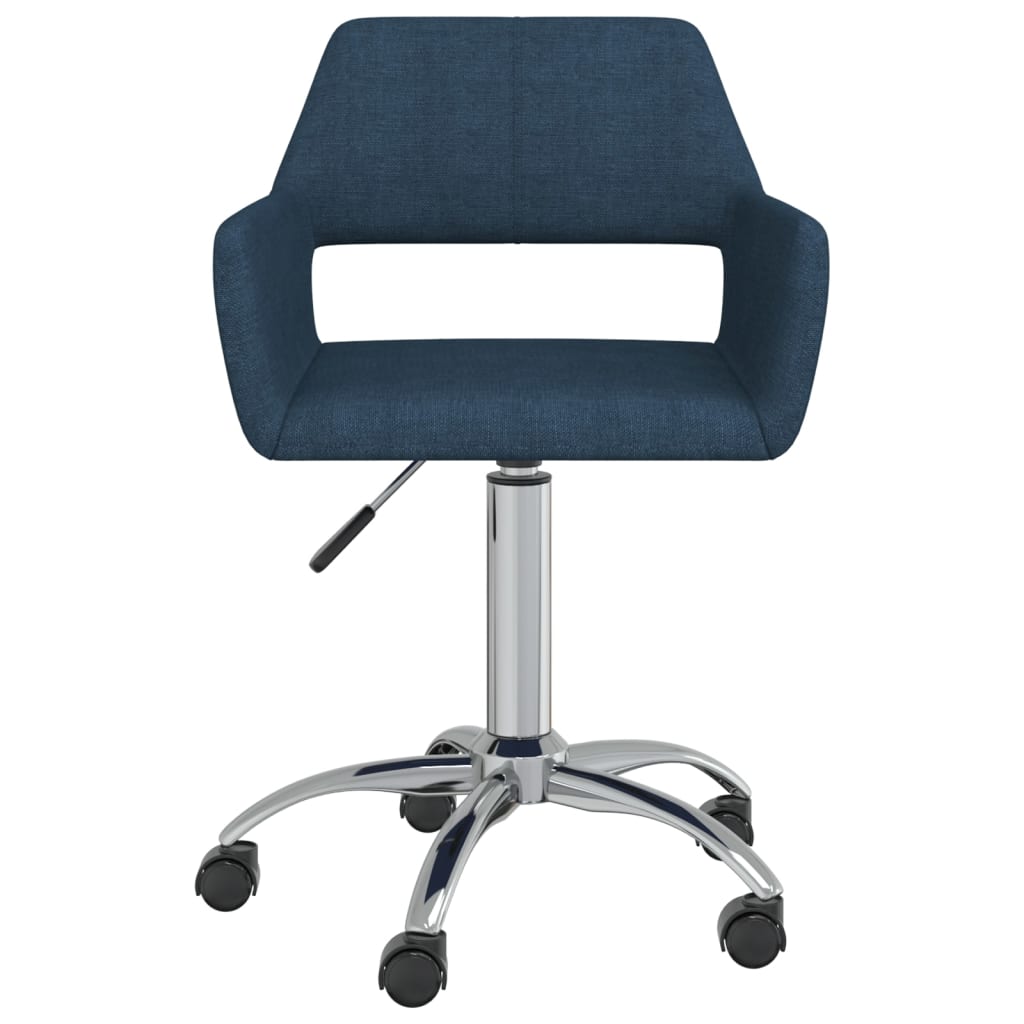 Esszimmerstühle 4 Stk. Drehbar Blau Stoff-3