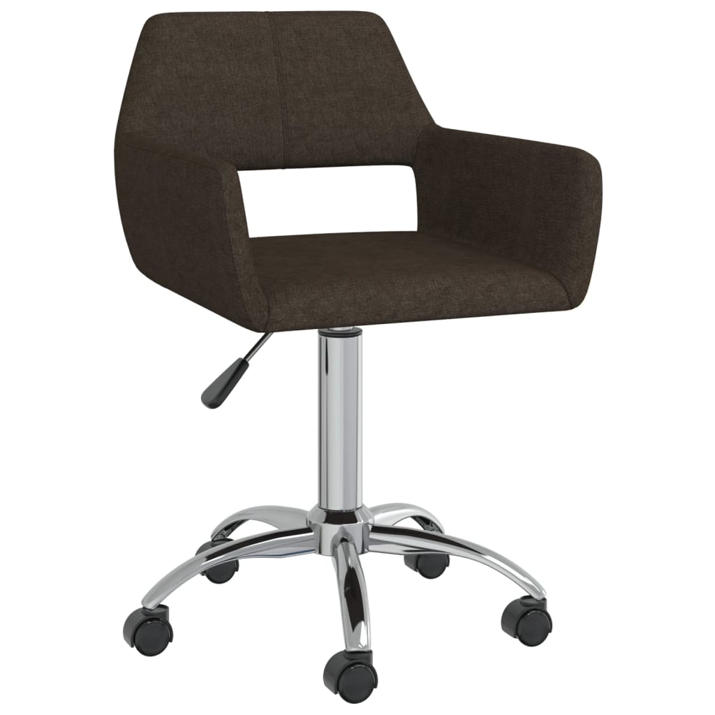 

vidaXL Eetkamerstoelen draaibaar 6 st stof donkerbruin