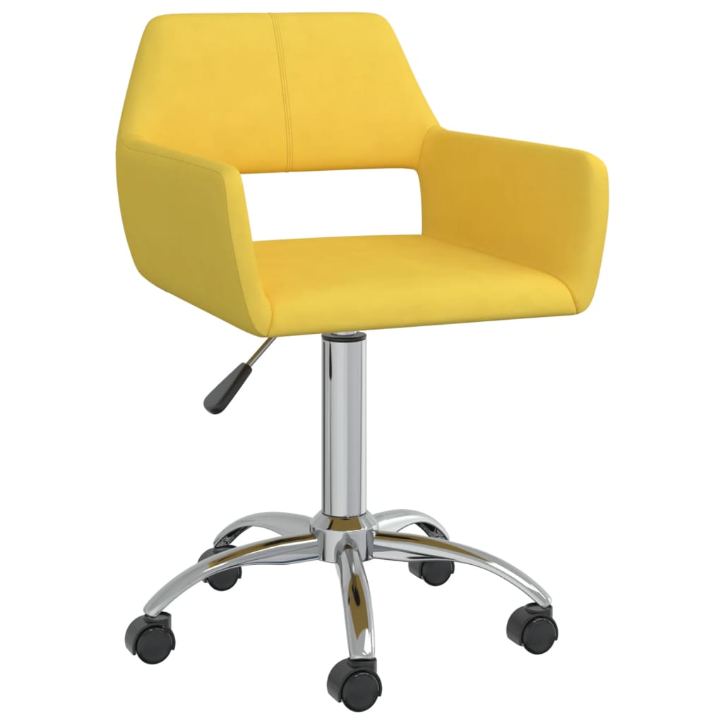 

vidaXL Eetkamerstoelen draaibaar 6 st stof geel