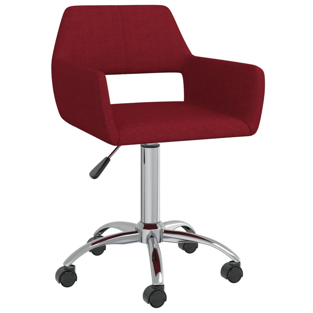 

vidaXL Eetkamerstoelen 6 st draaibaar stof wijnrood